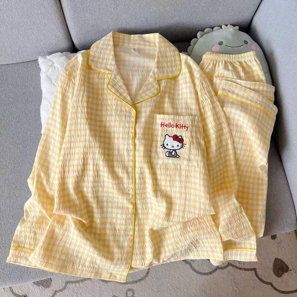 SET PIJAMA DÀI HELLO KITTY XINH XẮN NỮ THU ĐÔNG