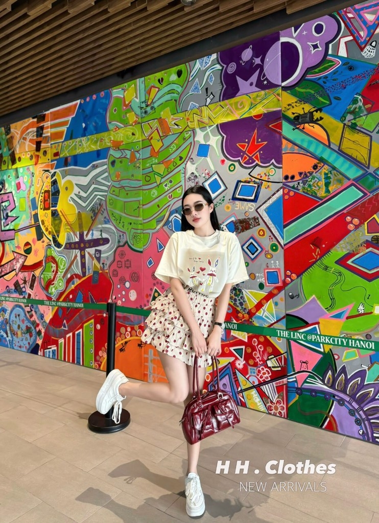 SET ÁO PHÔNG NỮ MIX CV CHẤM BI XOÈ (Xả 89k)