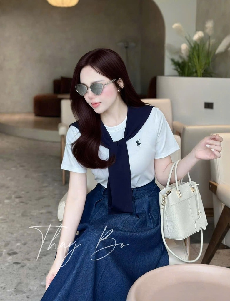 SET CHÂN VÁY LY PHỐI ÁO CT KÈM KHĂN QUÀNG NỮ