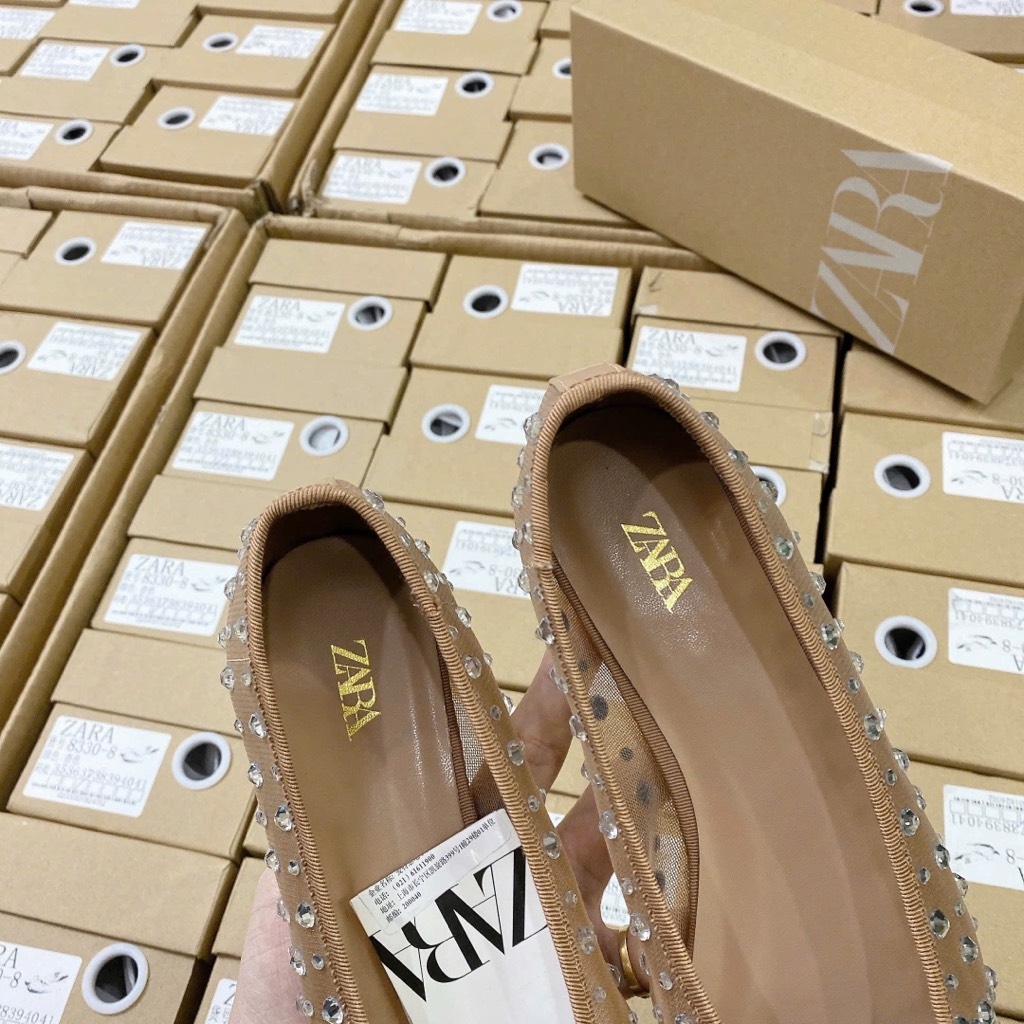 GIÀY DÉP - GIÀY BÚP BÊ ĐÍNH ĐÁ NÂU HÀNG CC (XẢ 120k)
