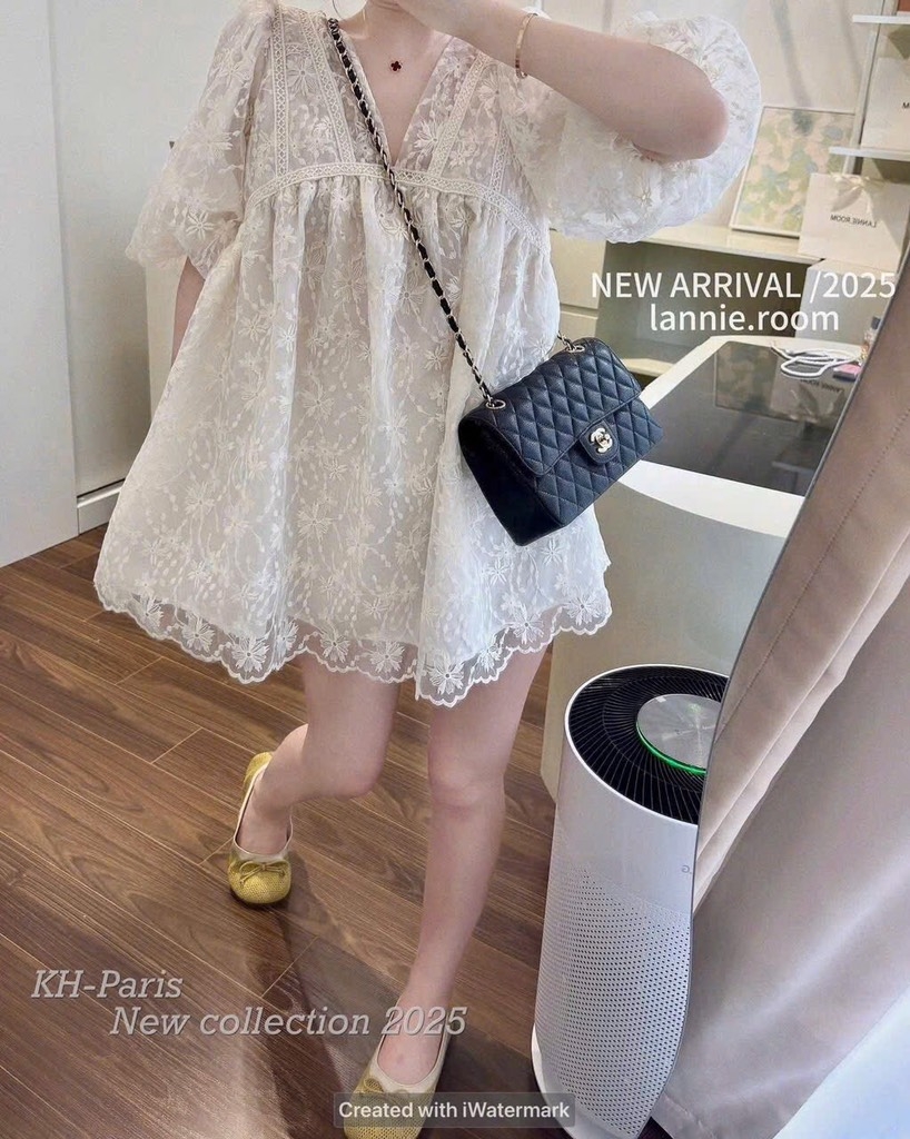 VÁY REN HOA TAY BỒNG NỮ