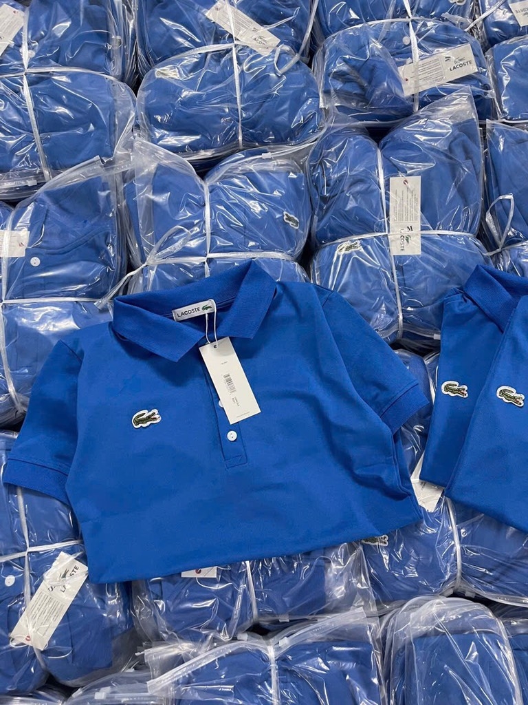 ÁO POLO LACOSTE THÊU CÁ SẤU XANH DƯƠNG NỮ SẴN (XẢ 55k)