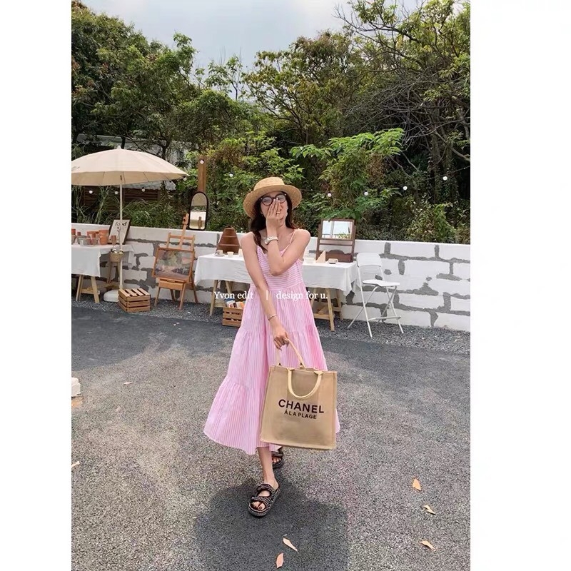 VÁY 2S MAXI KẺ SIU HOT (Xả 60k)