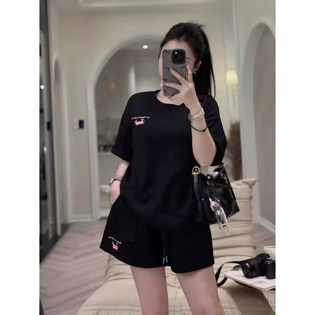 SET BỘ ĐÙI IN CHỮ THÊU LOGO CÚN DỄ THƯƠNG NỮ SẴN (SALE 55k)