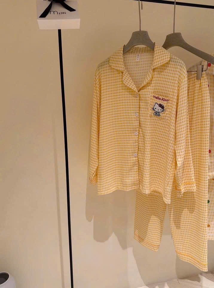 SET PIJAMA DÀI HELLO KITTY XINH XẮN NỮ THU ĐÔNG
