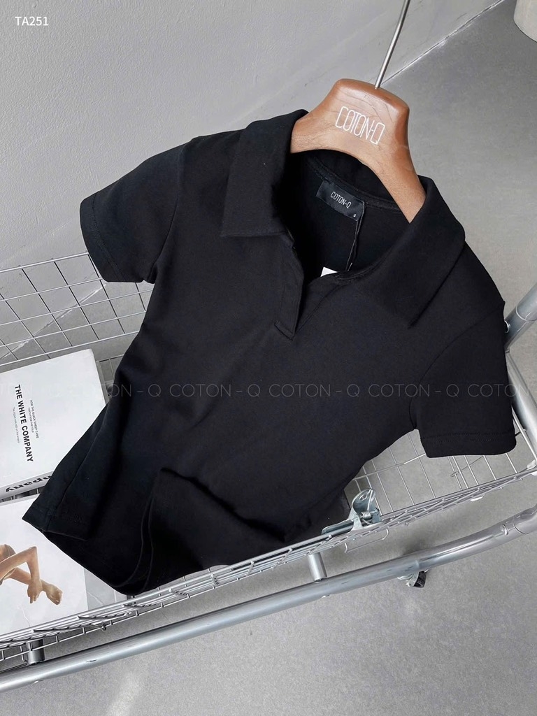 ÁO POLO ĐEN BASIC CỘC NỮ