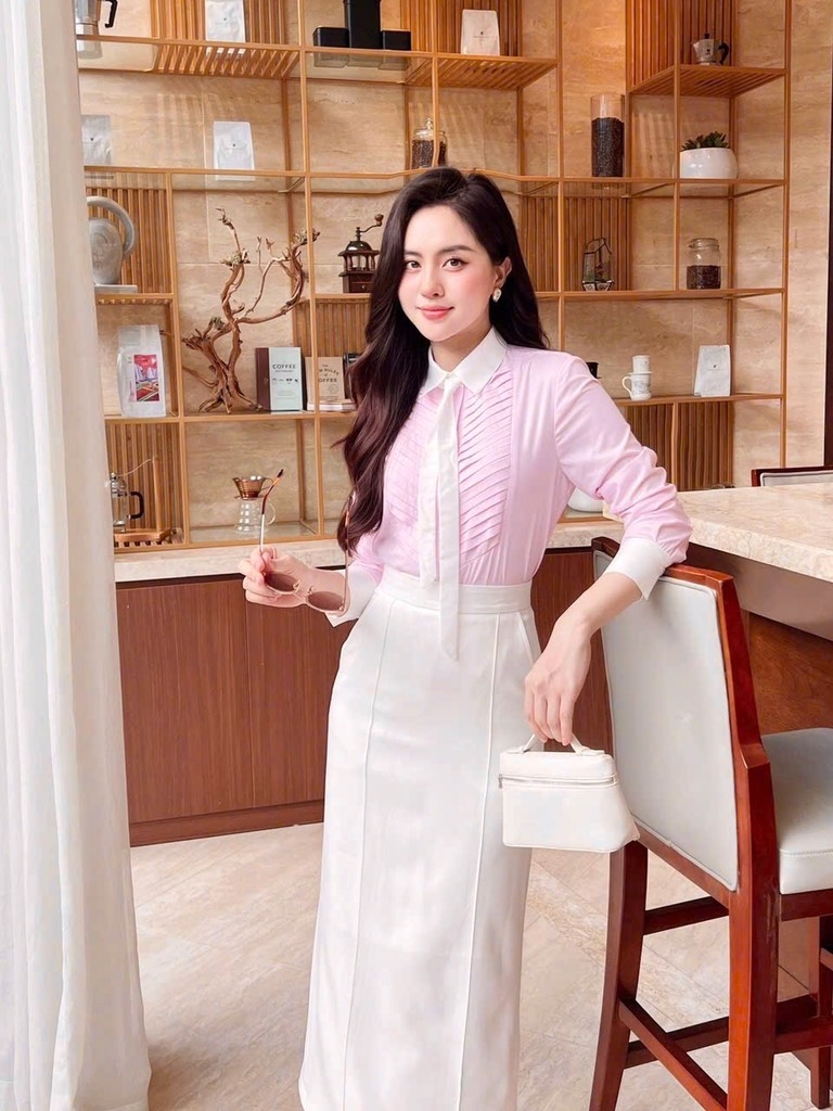 ÁO SƠ MI LI XẾP CHÉO MIXX CAVAT RỜI NỮ SẴN