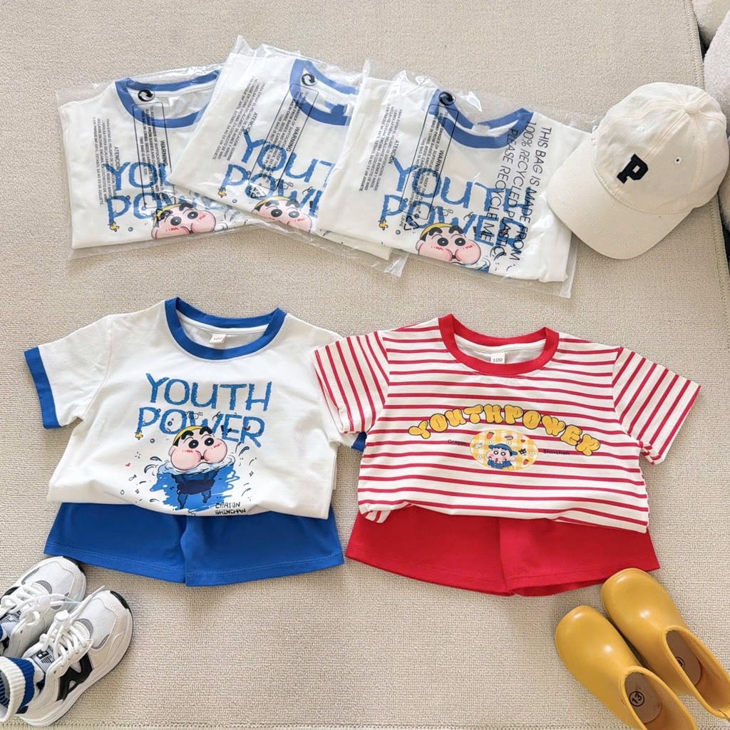 SET 2 BỘ VIỀN XANH ĐỎ KẺ YOUNG POWER BÉ TRAI GÁI