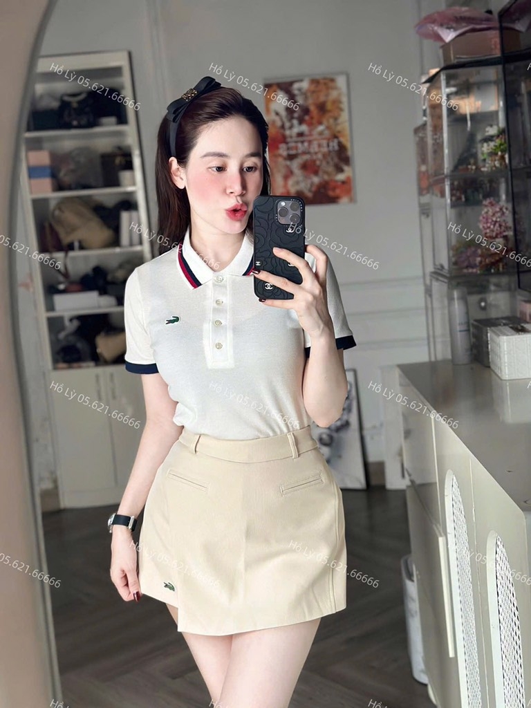 ÁO POLO CÁ SẤU CỔ VIỀN NỮ SẴN