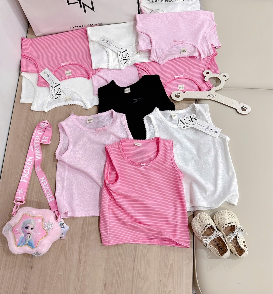 SET 4 ÁO BALO XƯỢC TONE HỒNG BÉ GÁI