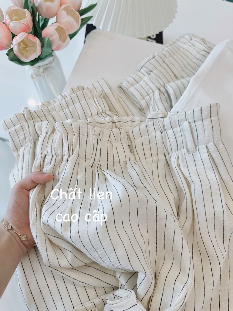 SET BỘ KẺ ỐNG SUÔNG CẠP CHUN PHẲNG MIX ÁO PHÔNG NỮ