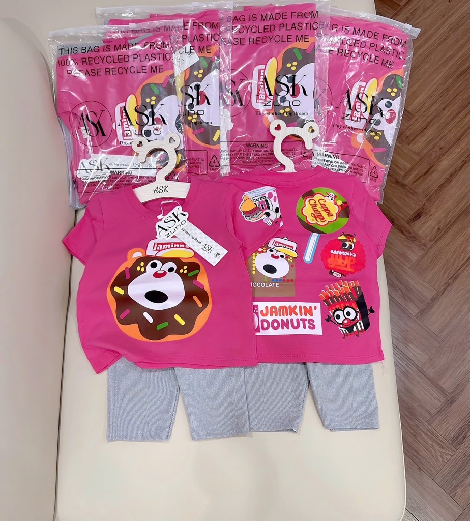 SET DONOUTS QUẦN XÁM BÉ GÁI