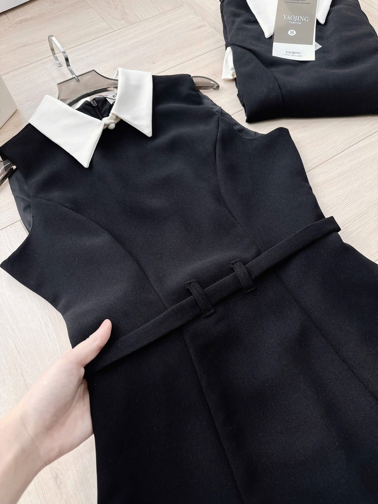 VÁY PHỐI CỔ HAI LỚP TÙNG XẾP LI NỮ SẴN (SALE 139k)