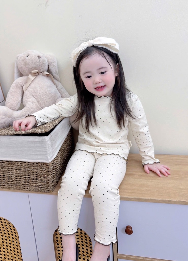 SET BỘ ZIP DÀI CHẤM BI 3 MÀU BÉ GÁI(XẢ 55k)