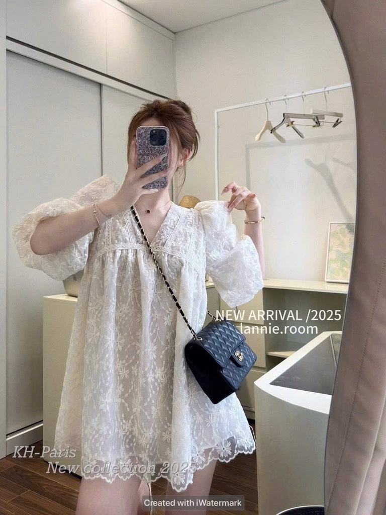VÁY REN HOA TAY BỒNG NỮ
