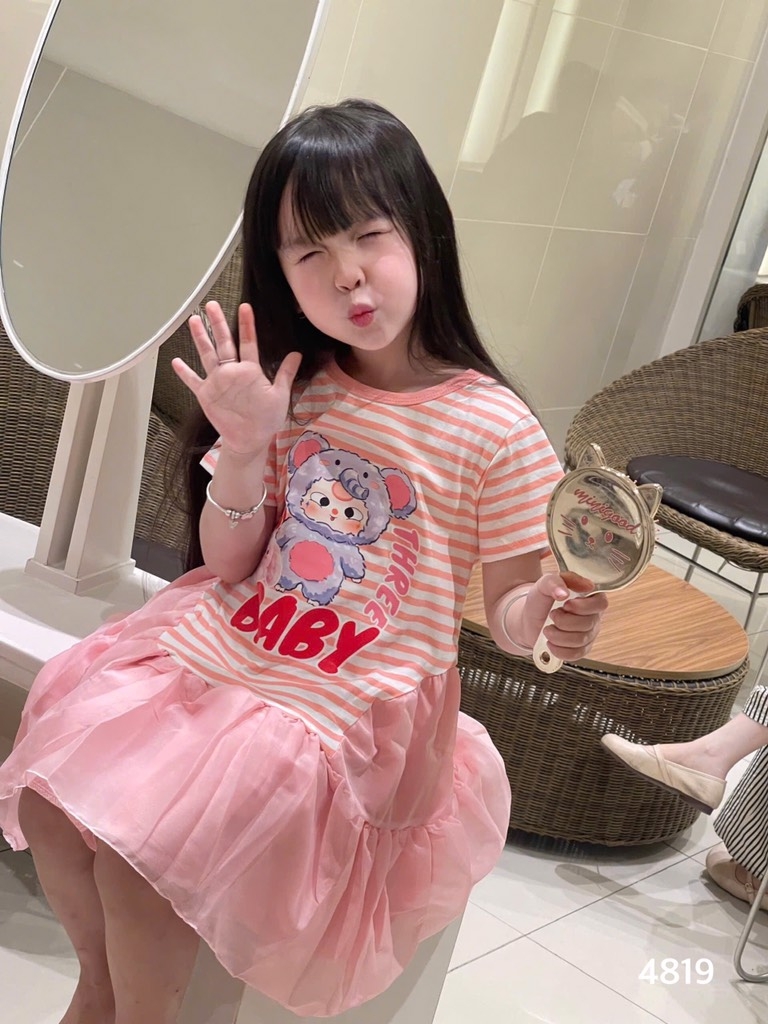 VÁY HỒNG BABY THREE KẺ BÉ GÁI SẴN (SALE 55k)