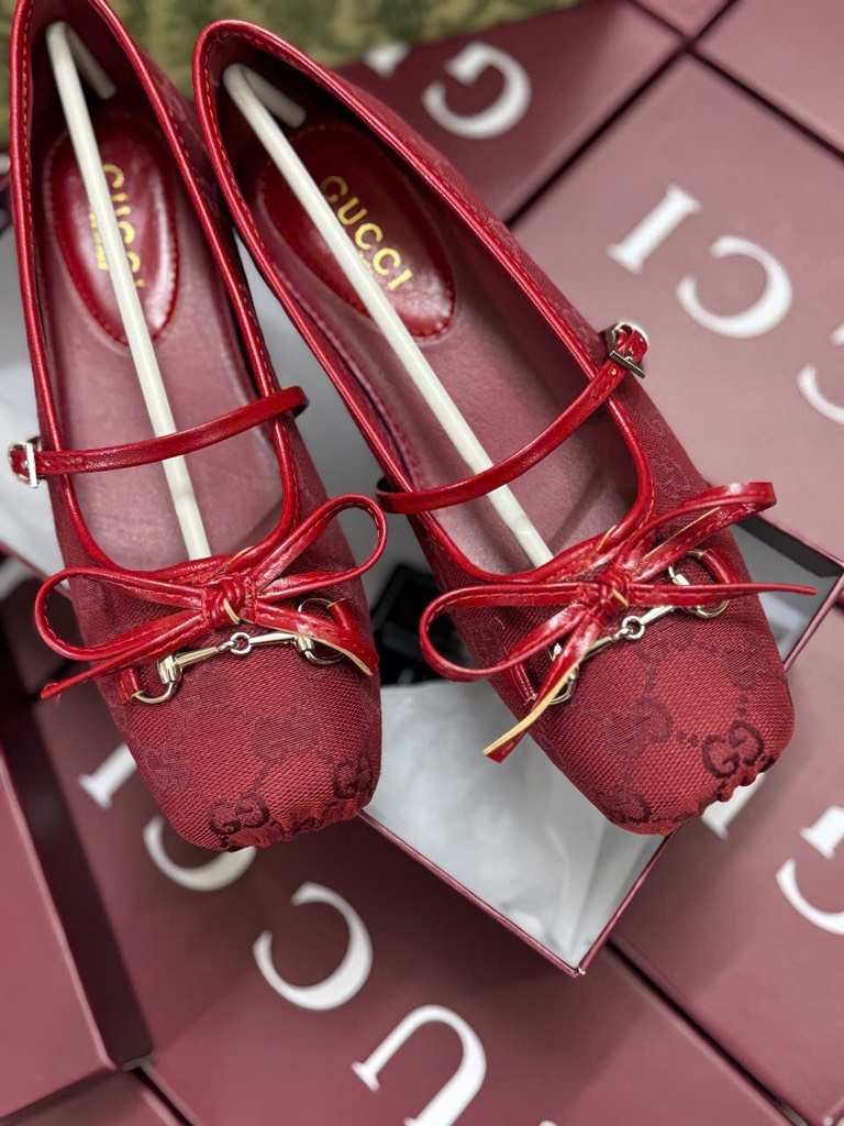 GIÀY DÉP - GIÀY GUCCI ĐỎ BÚP BÊ