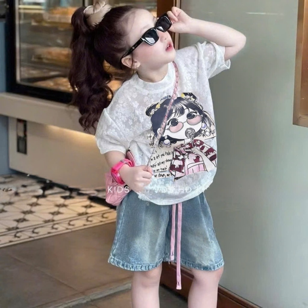 SET ÁO REN JEAN LỬNG BÉ GÁI