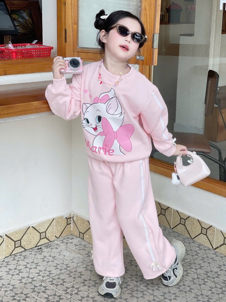 BỘ DÀI NỈ HAI DA MÈO MARIE HỒNG XÁM BÉ GÁI