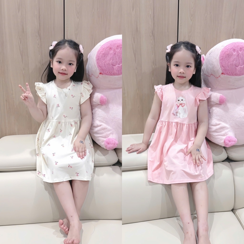 SET 2 VÁY CÁNH TIÊN MÈO HOA NHÍ BÉ GÁI(XẢ 89k)