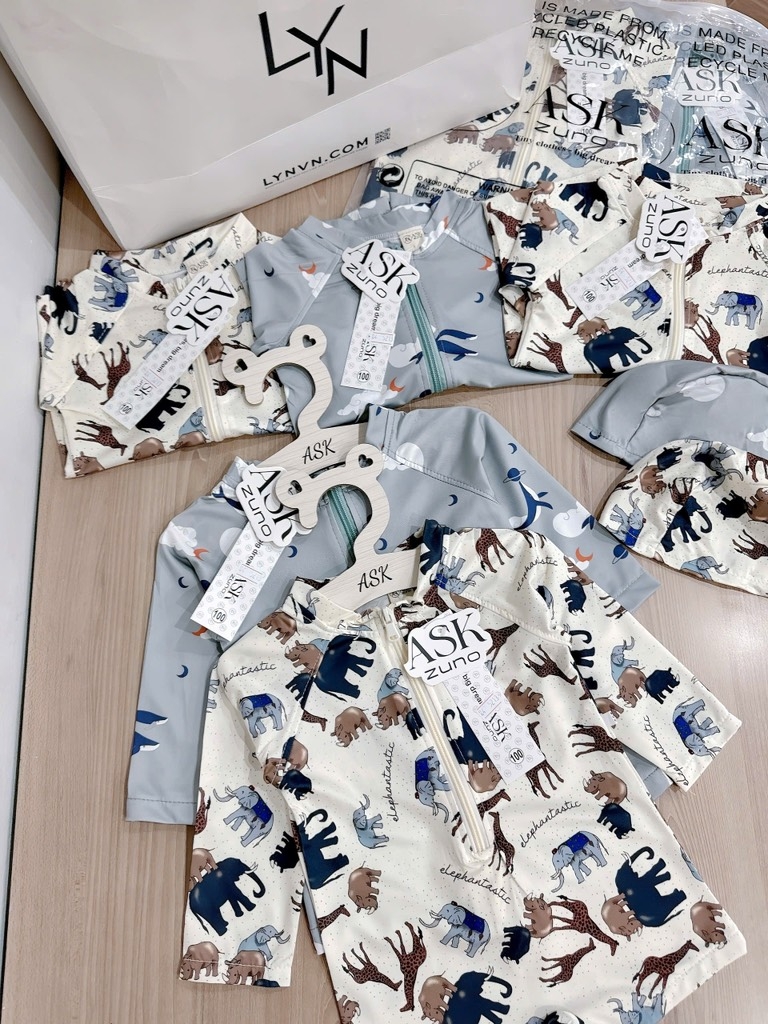 ĐỒ BƠI - SET 2 BỘ BIKINI ANIMALS BÉ TRAI( xả 99k )