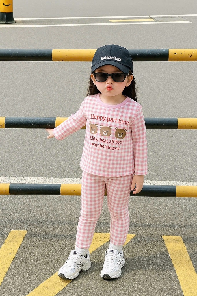 SET 2 BỘ GẤU CARO DÀI BÉ GÁI SẴN