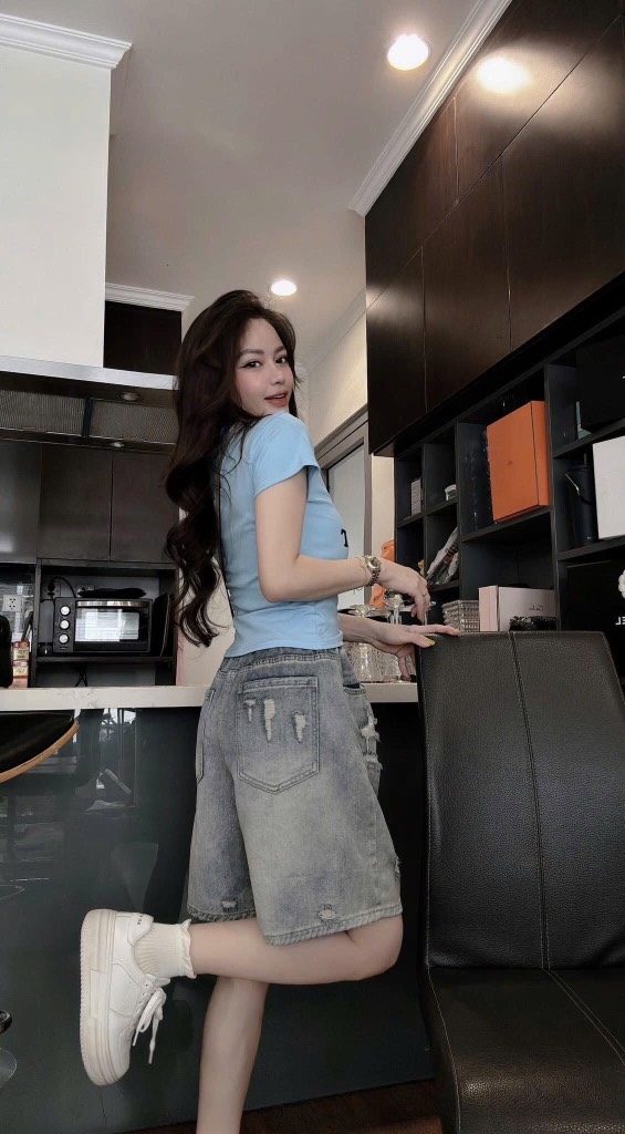 SET BỘ ÁO CHỮ KEEP XANH QUẦN BÒ NỮ SẴN