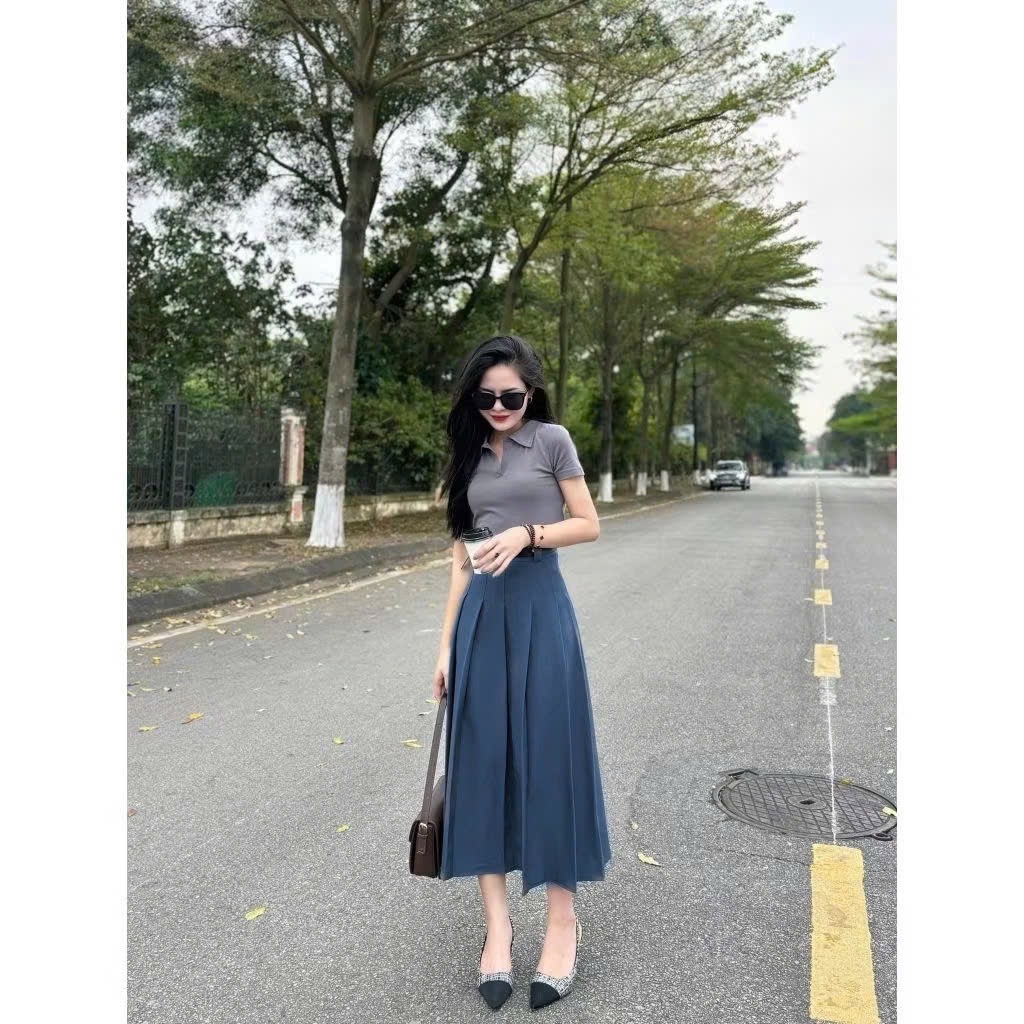 CHÂN VÁY XẾP LI DÁNG DÀI NỮ (SALE 60k)