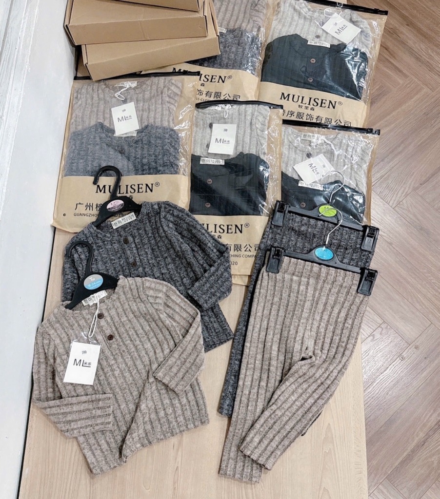 SET 2 BỘ TĂM ĐŨA LÔNG BÉ GÁI BÉ TRAI