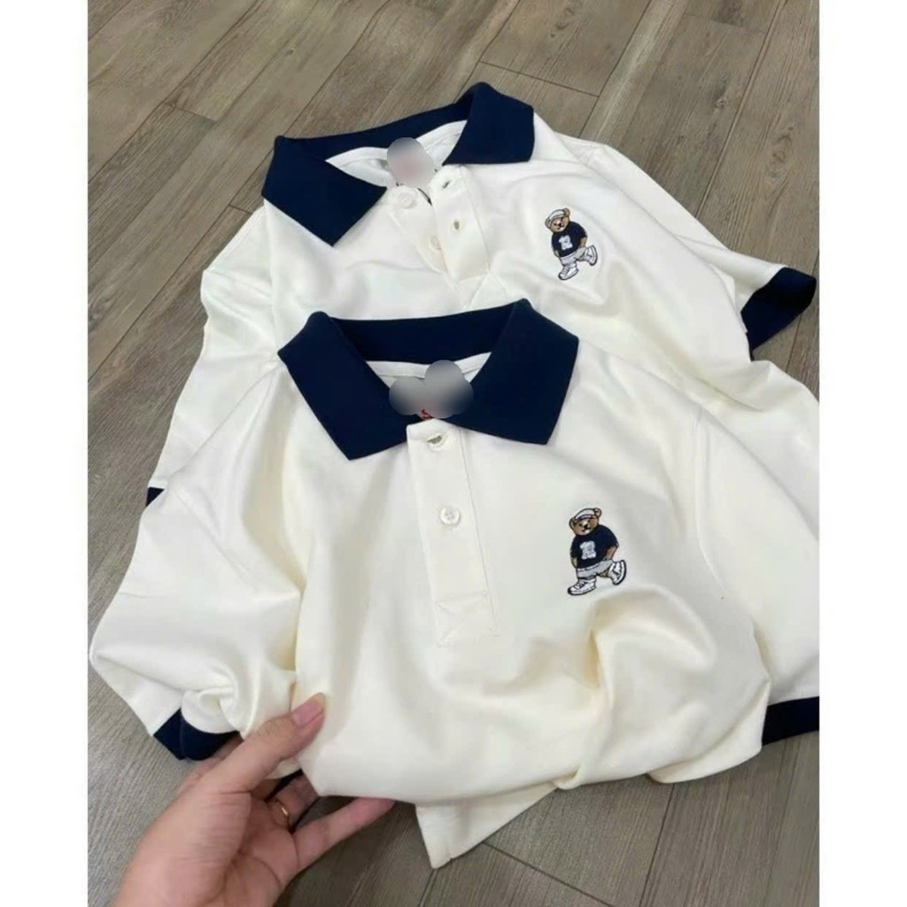 ÁO POLO NỮ CỔ BẺ THÊU GẤU SẴN