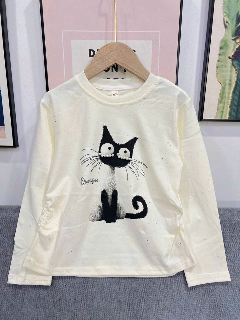 ÁO PHÔNG MÈO DÀI TAY QCCC BÉ GÁI