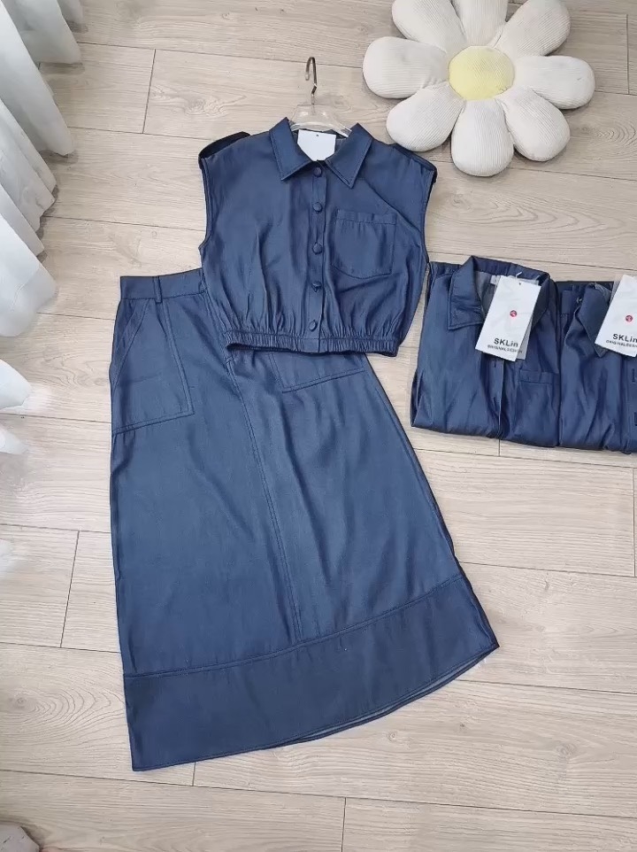 SET VÁY BÒ LỤA CÚC BỌC CÁ VAI CHUN GẤU NỮ SẴN (SALE 99k)