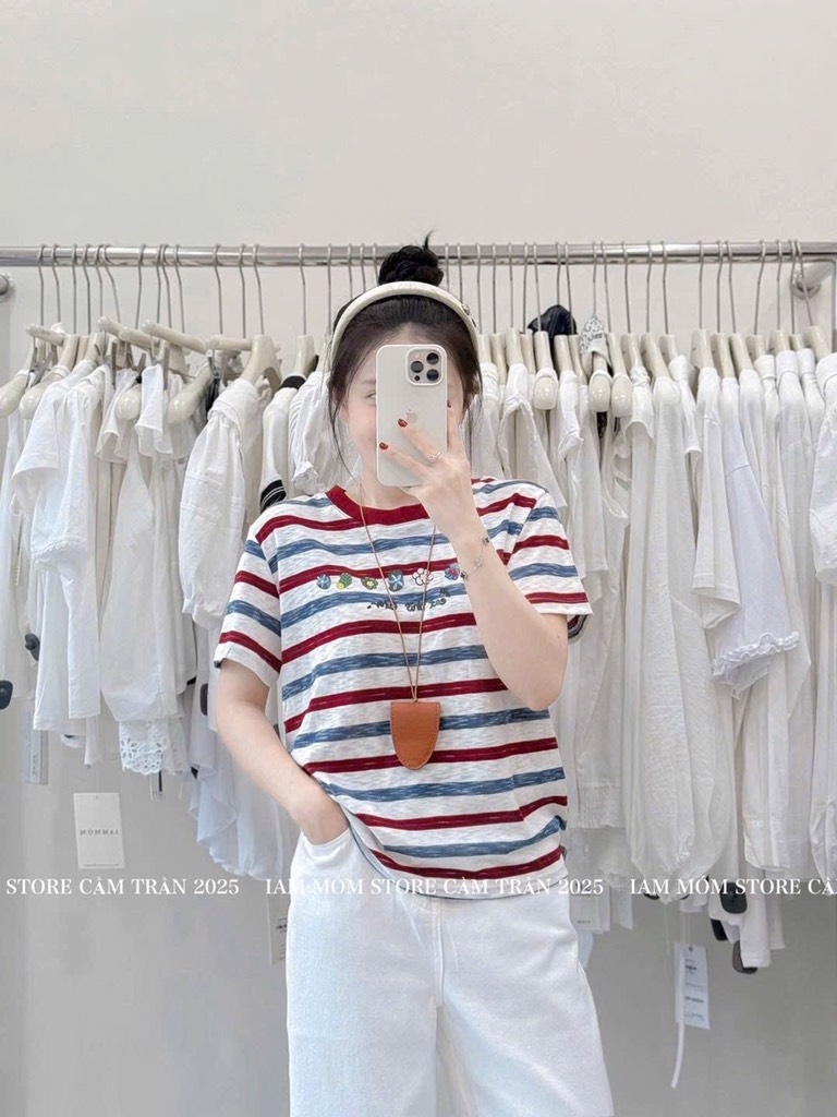 ÁO PHÔNG XƯỚC 2 MÀU TRẮNG VÀ KẺ NỮ