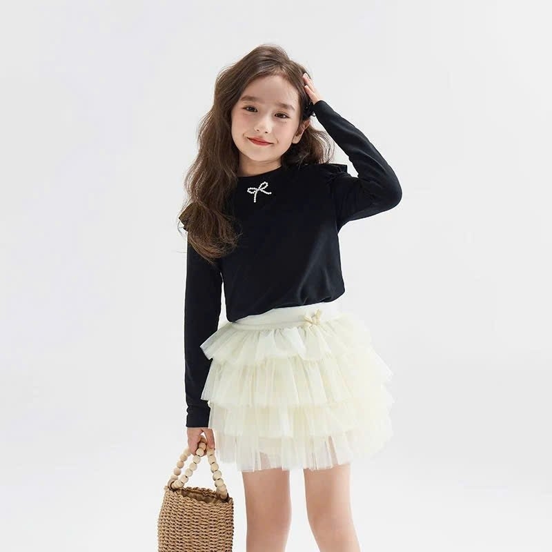 SET 2 ÁO ĐÍNH NƠ CÁNH TIÊN DÀI TAY BÉ GÁI SẴN