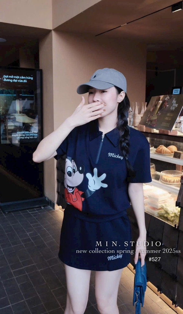 SET BỘ MICKEY CỔ KÉO KHOÁ CVAY NỮ