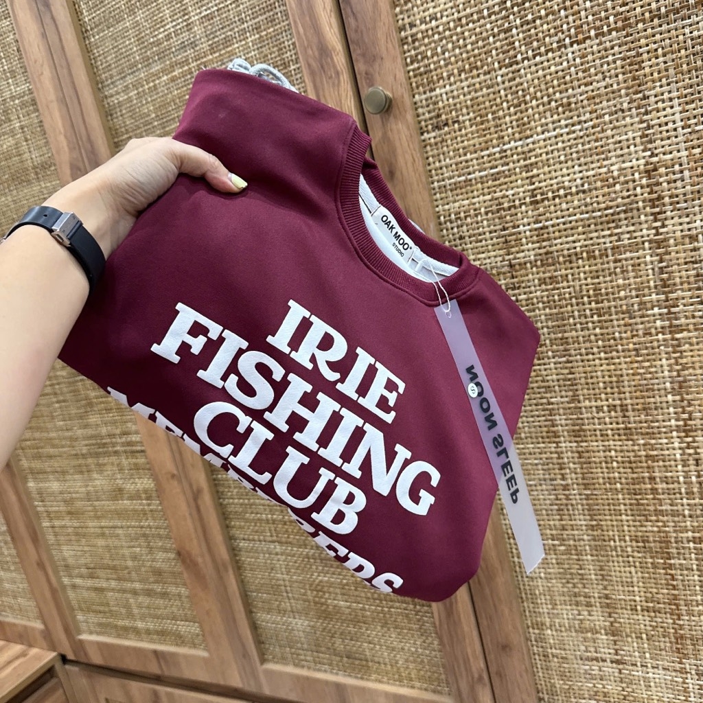 SET ÁO ĐỎ FISHING CLUB PHỐI QUẦN XÁM NỮ THU ĐÔNG