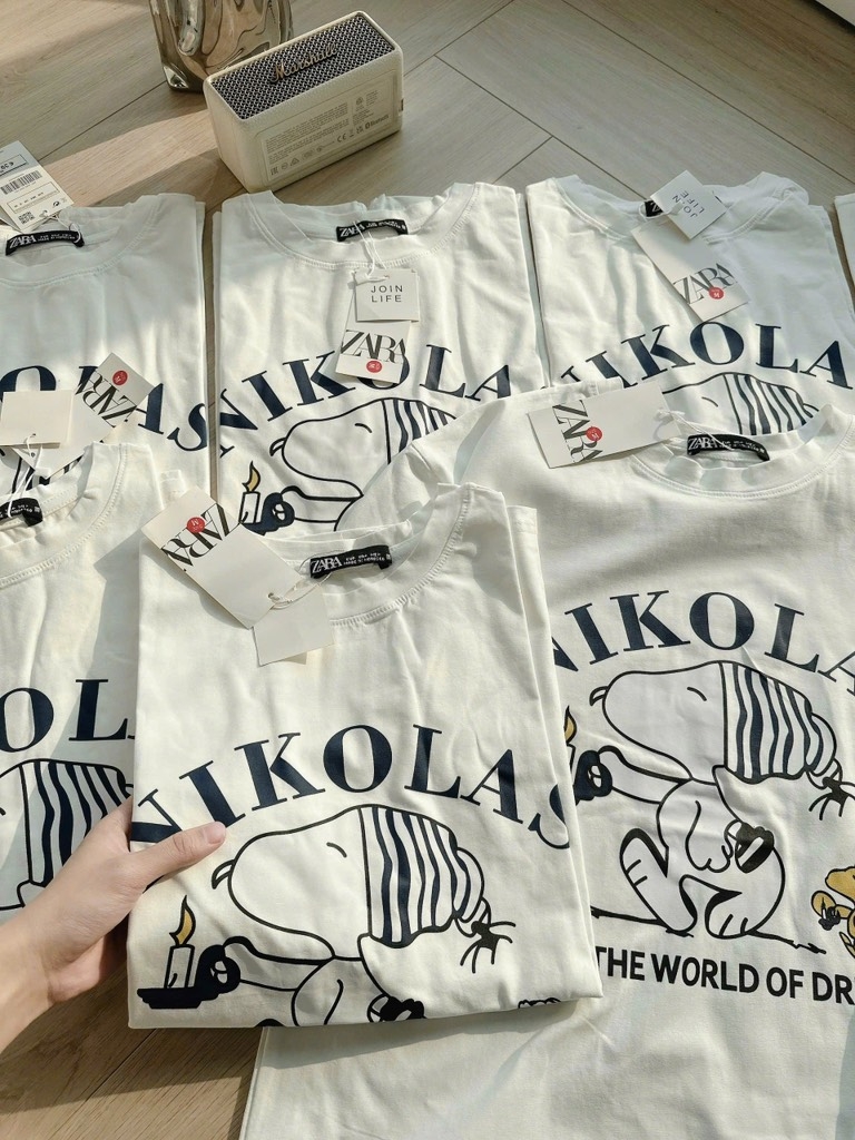 ÁO PHÔNG NIKOLAS CỘC TAY PHOM RỘNG MẸ VÀ BÉ SẴN (ÁO BÉ SALE 25k)