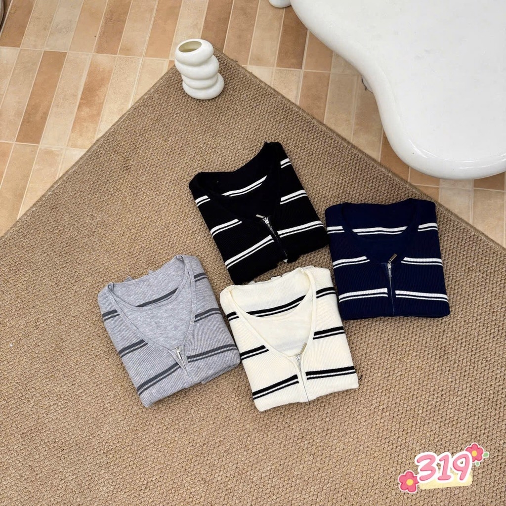 ÁO LEN KẺ THIẾT KẾ 2 LỚP NỮ THU ĐÔNG