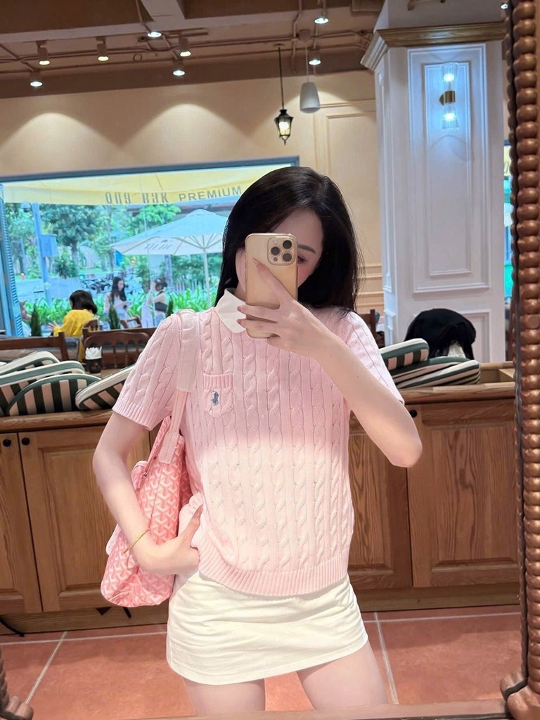 ÁO LEN CỘC DỆT KIM CỔ TRÒN THÊU NGỰA NỮ THU ĐÔNG