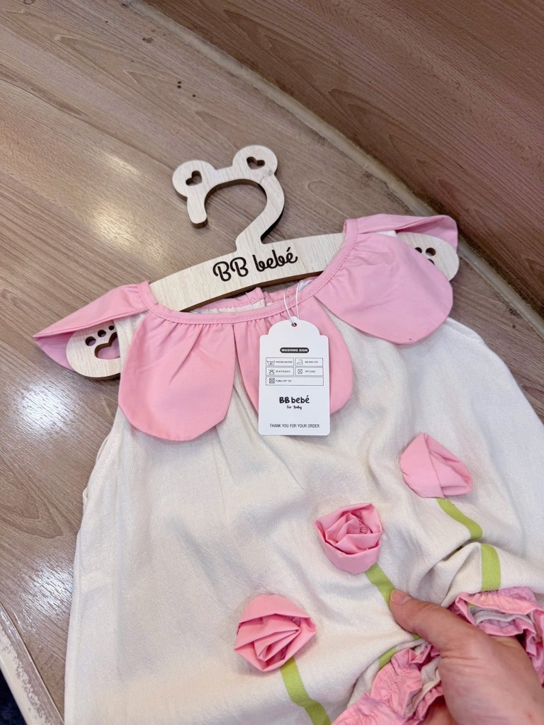 VÁY SUÔNG ĐŨI HOA HỒNG BÉ GÁI (XẢ 57k)