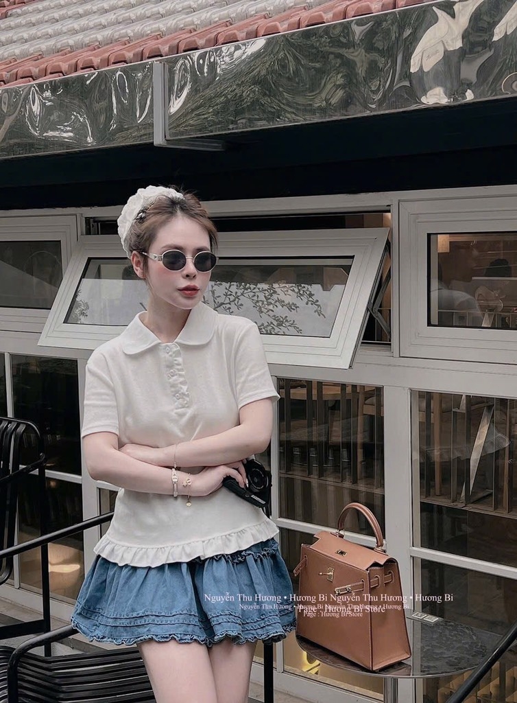 ÁO POLO CỘC VIỀN BÈO NỮ