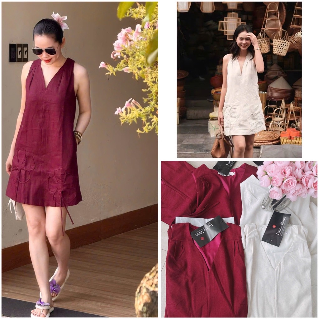 VÁY LI-EN HOA VIỀN HAI LỚP NỮ