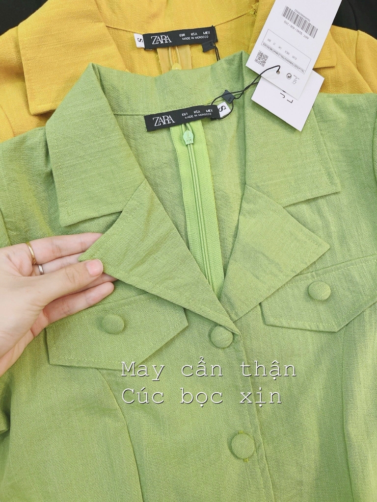 VÁY NỮ CỔ VEST NẮP TÚI LI GẤU