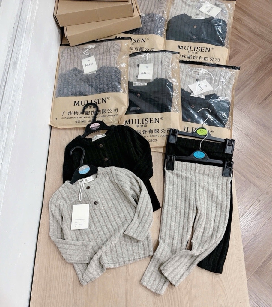 SET 2 BỘ TĂM ĐŨA LÔNG BÉ GÁI BÉ TRAI