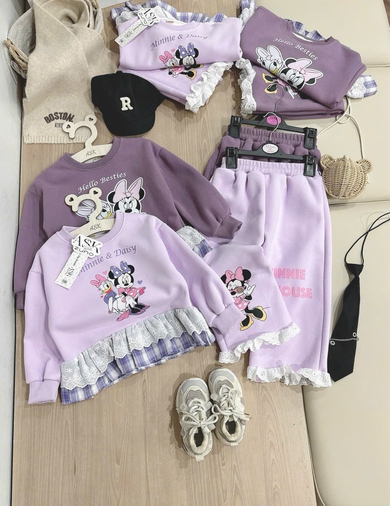 SET DÀI MICKY TÍM ĐẬM NHẠT BÉ GÁI