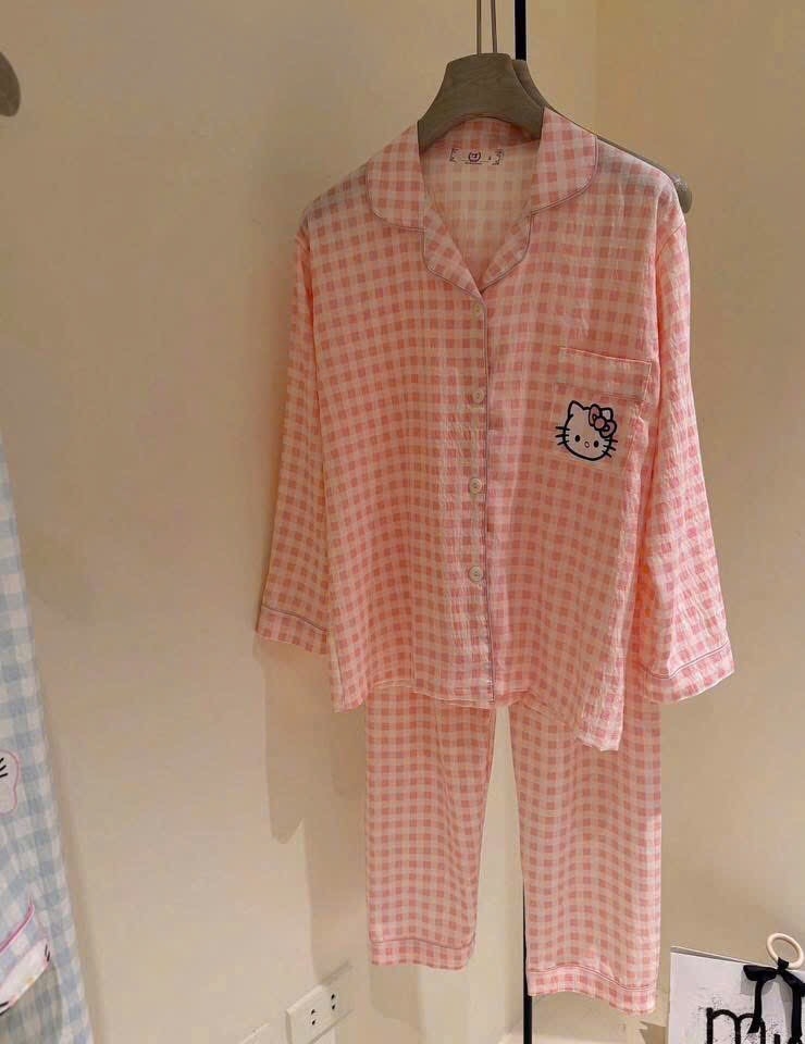 SET PIJAMA DÀI HELLO KITTY XINH XẮN NỮ THU ĐÔNG
