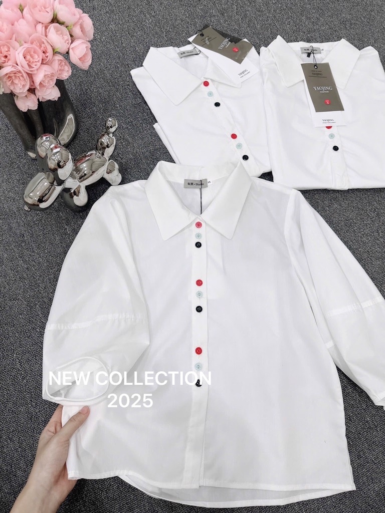 ÁO SƠ MI TKE CÚC 3 MÀU NỮ SẴN (SALE 49k)