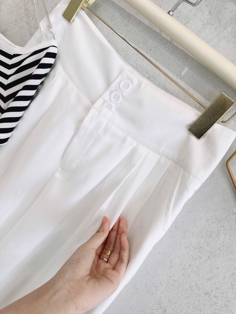 SET QUẦN LI BẢN CẠP TO CÁCH ĐIỆU MIX ÁO LỆCH VAI NỮ (SALE 155K)