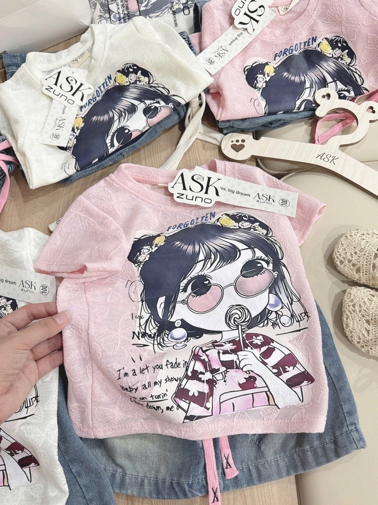 SET ÁO REN JEAN LỬNG BÉ GÁI