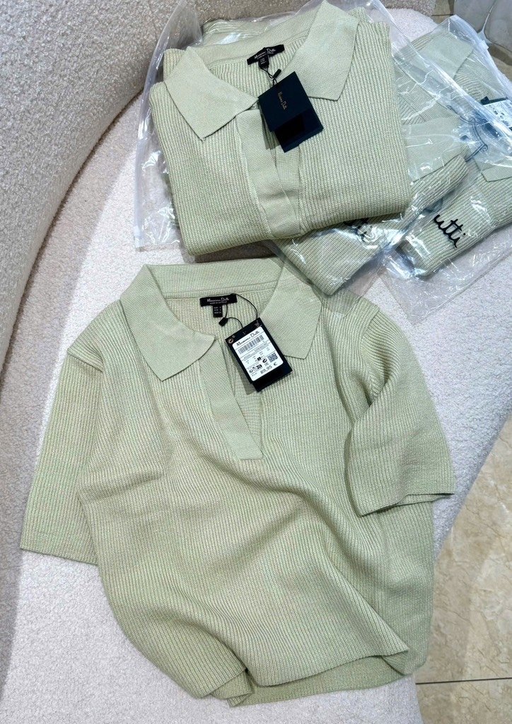 ÁO LEN NỮ XANH CỘC TAY CỔ POLO THU ĐÔNG